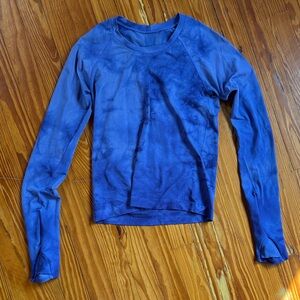 Lululemon Swiftly Tech Blue Tie Dye Race Length Longsleeve Size 6
